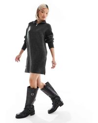 French Connection - Knitted Jumper Dress With Half Zip - Lyst