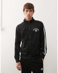 Champion - Giacca Nera Con Stampa Sul Retro - Lyst