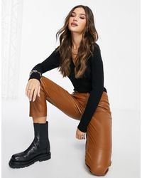 NA-KD Rib Knit Sweater With Collar - Black