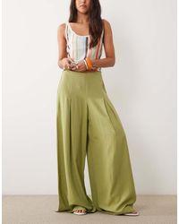 ASOS - Pleated Wide Leg Trouser - Lyst