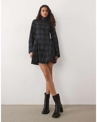 ASOS - Funnel Neck Tailored Godet Mini Dress - Lyst