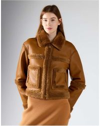 Glamorous - Zip Front Faux Suede Jacket With Shearling Trim - Lyst