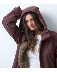 ASOS - Asos Design Tall Longline Rain Coat With Borg Liner - Lyst