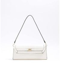 River Island - Faux Leather Ri Clutch Bag - Lyst