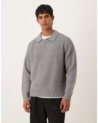 ASOS - – gerippter oversize-strickpullover aus schwerem wollmix - Lyst