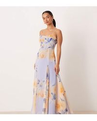 ASOS - Asos Design Petite Chiffon Strappy Maxi Dress With Deep Godets - Lyst