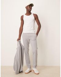 ASOS - Pantalones De Traje Grises De Corte Pitillo De Tejido Elástico En Cuatro Direcciones De - Lyst