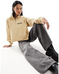Levi's - In esclusiva per asos - - maglione cuoio con logo piccolo e zip corta - Lyst