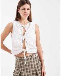 ASOS - Tie Front Sleeveless Top - Lyst