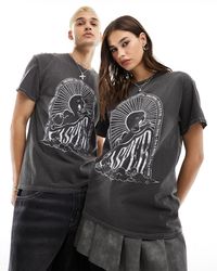 Reclaimed (vintage) - T-shirt unisex antracite slavato con stampa casper su licenza - Lyst