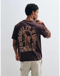 Wrangler - Camiseta Vintage Marrón - Lyst