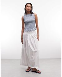 Daisy Street - Top sans manches froncé à carreaux - Lyst