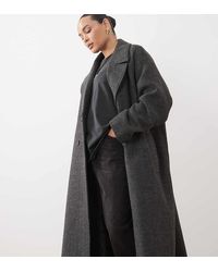ASOS - Asos Design Curve Longline Double Breasted Brushed Coat - Lyst
