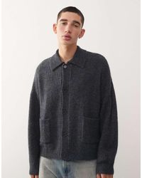Reclaimed Vintage - Knitted Collared Cardigan - Lyst