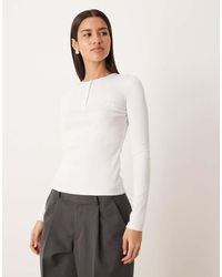 Calvin Klein - Slim Fit Monogram Logo Long Sleeve Top - Lyst