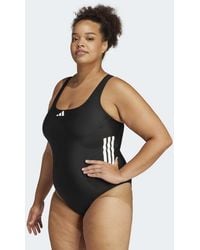 adidas Originals - 3-Stripes C-Back Swimsuit (Plus Size) - Lyst
