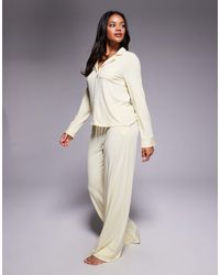 Oh Polly - Wide Leg Pyjama Trouser Co-Ord - Lyst