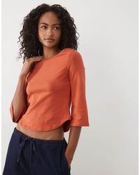 ASOS - 3/4 Sleeve Top With Boat Neck - Lyst