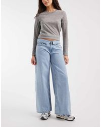 Mango - Teen Low Rise Fold Over Wide Leg Jean - Lyst