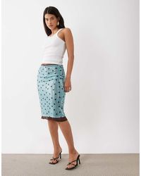 ASOS - Printed Sequin Midi Skirt - Lyst