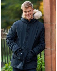 French Connection - Faux Fur Hooded Parka Longline Zip-Through Jacket - Lyst