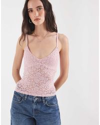 Hollister - V Neck Lace Cami Top - Lyst
