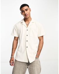 Labelrail - Camisa beis holgada con botones y cuello - Lyst