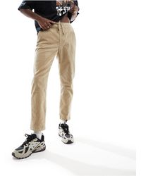 Only & Sons - Pantalon fuselé raccourci avec taille élastique en velours côtelé - beige - Lyst