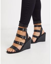asos black wedge sandals