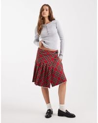 Tommy Hilfiger - Tommy Girl Tartan Midi Skirt With Buckle Detail - Lyst