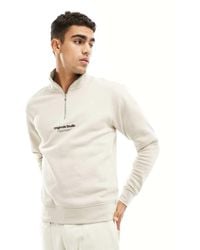 Jack & Jones - 1/4 Zip Sweat With Central Logo - Lyst