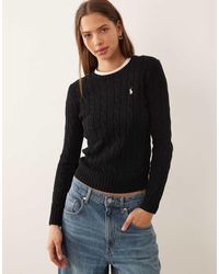Polo Ralph Lauren - Julianna Icon Logo Cotton Cable Knit Jumper - Lyst