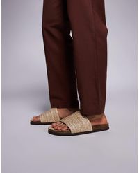 ASOS - Slider Sandals With Woven Strap - Lyst