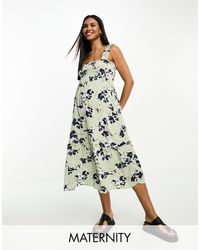 Vero Moda - Vero Moda - Zwangerschapskleding - Midi Cami-jurk Met Smokwerk - Lyst