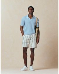 BOSS - Gestreepte Short Van Linnenmix - Lyst