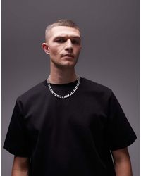 ARKET - Camiseta Negra Extragrande De Tejido Grueso Entrelazado De Punto Liso De - Lyst