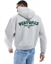 ASOS - Oversized Boxy Scuba-style Fabric Hoodie With Text Graphic - Lyst