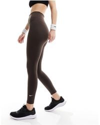 Nike - One - legging longueur cheville en tissu dri-fit à taille haute - marron baroque - Lyst