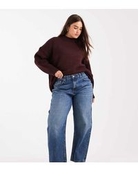 ASOS - Asos Design Curve Slim Barrel Leg Jeans - Lyst