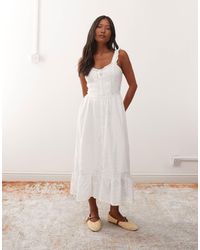 Miss Selfridge - Broderie Milkmaid Maxi Dress - Lyst