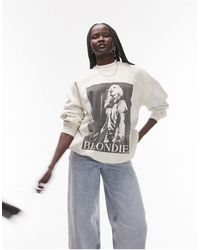 TOPSHOP - Graphic Licence Blondie With Mic Oversized Sweat - Lyst