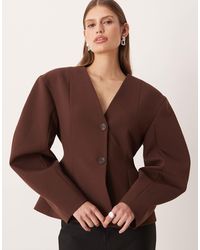 ASOS - Tailored Cinch Waist Cocoon Sleeve Jacket - Lyst