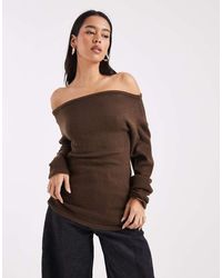 ASOS - Knitted One Shoulder Ruched Jumper - Lyst