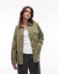 TOPSHOP - Cotton Workwear Shirt Jacket - Lyst
