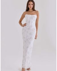 House Of Cb - Anisa Hand Beaded Embellished Strapless Maxi Dress - Lyst