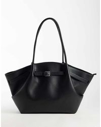 Gina Tricot - Large Faux Leather Tote Bag With Shoulder Straps - Lyst