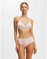 Cotton On - Branded Cotton Cross Over Bralette - Lyst