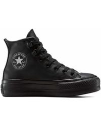Converse - Chuck taylor all star lift hi - baskets montantes en cuir à semelle plateforme - Lyst