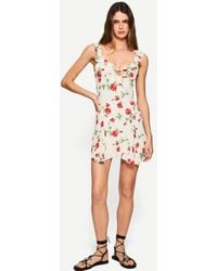 Bershka - Mini-Jurk Met Bandjes En Print - Lyst