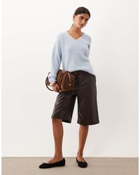 Threadbare - Short bermuda tailleur texturé en chocolat - Lyst